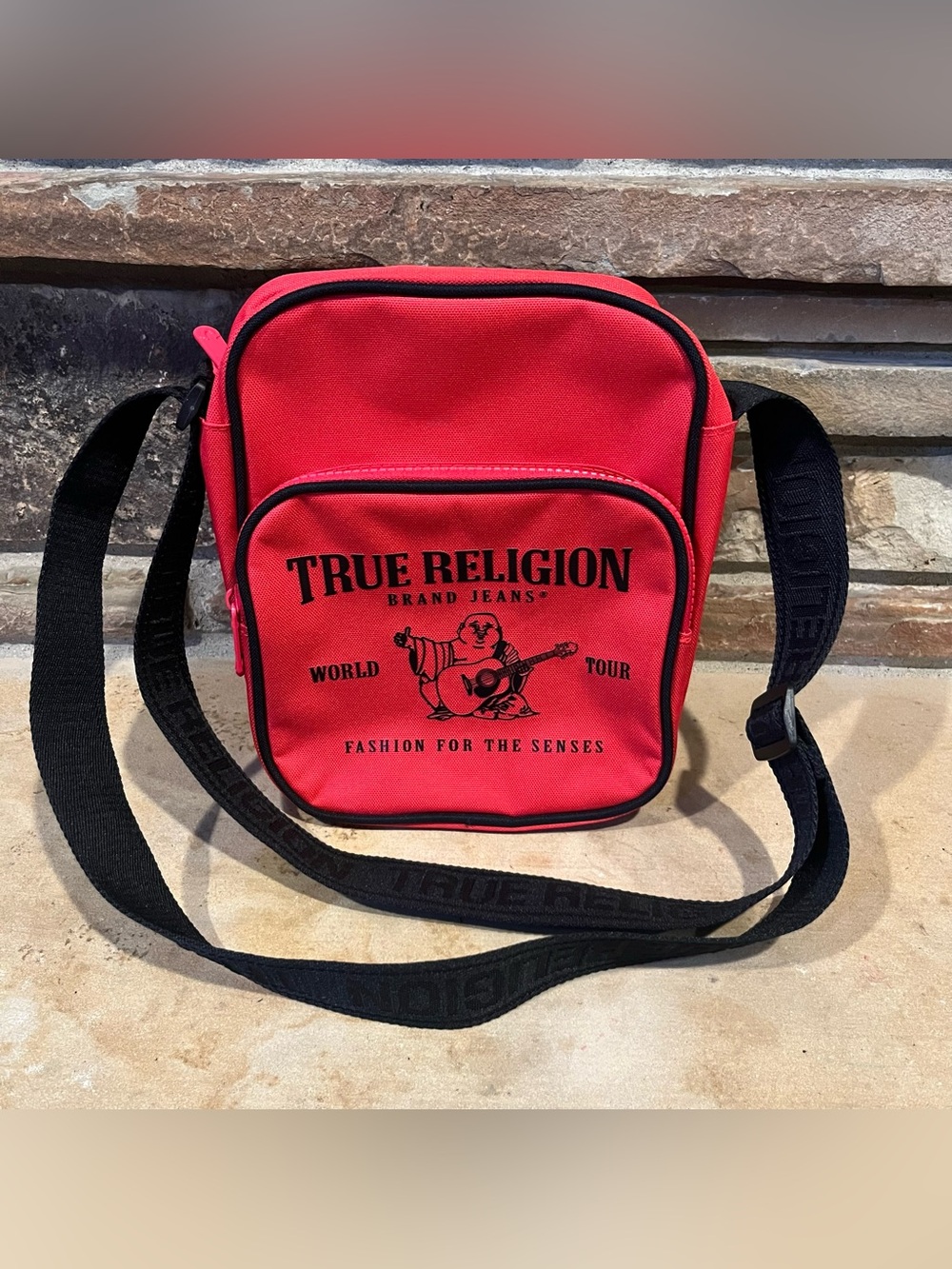 True Religion Red and Black Small Crossbody Bag